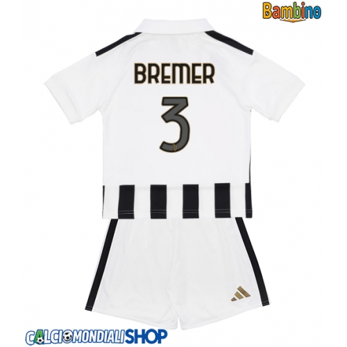 Maglie da calcio Juventus Gleison Bremer #3 Prima Maglia Bambino 2026-27 Manica Corta + Pantaloni corti)
